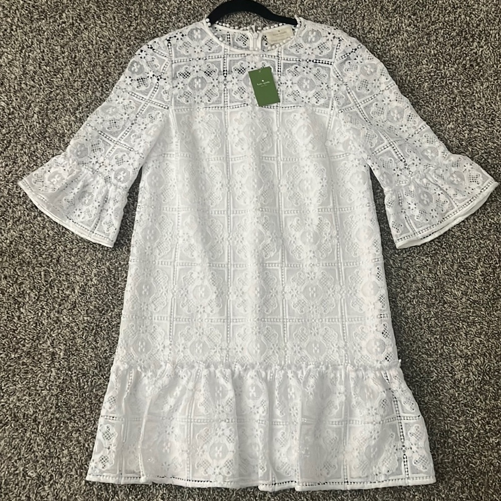 Kate Spade lace flounce shift dress
